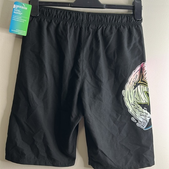 Hurley Boys Black Board Shorts with Graphic‎ Design size large NWT - Picture 5 of 7